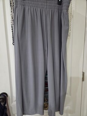Jones New York Gray Pull-on Wide-leg Pants 2X